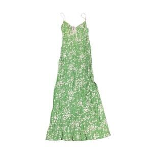 Rumored Daytona Green Ditsy Floral Maxi Dress Size Small Spaghetti Strap Summer